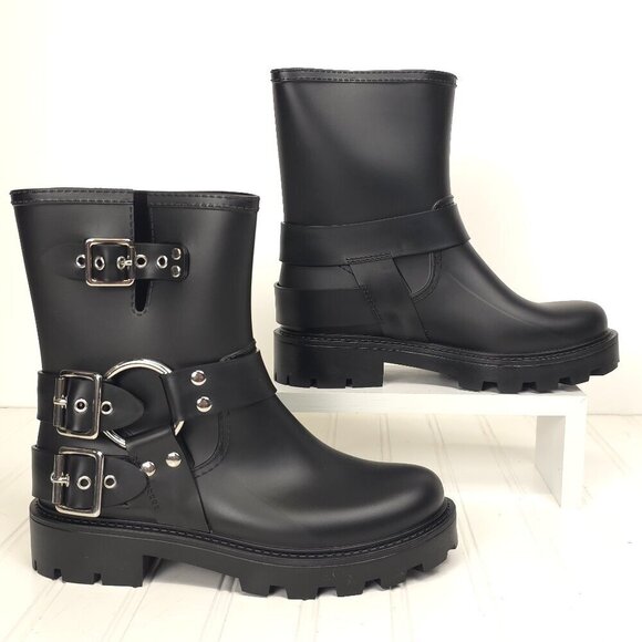 Jeffrey Campbell Controller Boots in Black Matte Silver Moto Boots US 8 - Picture 5 of 13